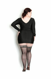 LOIS - BLACK W/ BACKSEAM - D